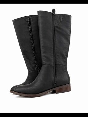 Lucky Brand Black Over-the-Knee Zip Boots